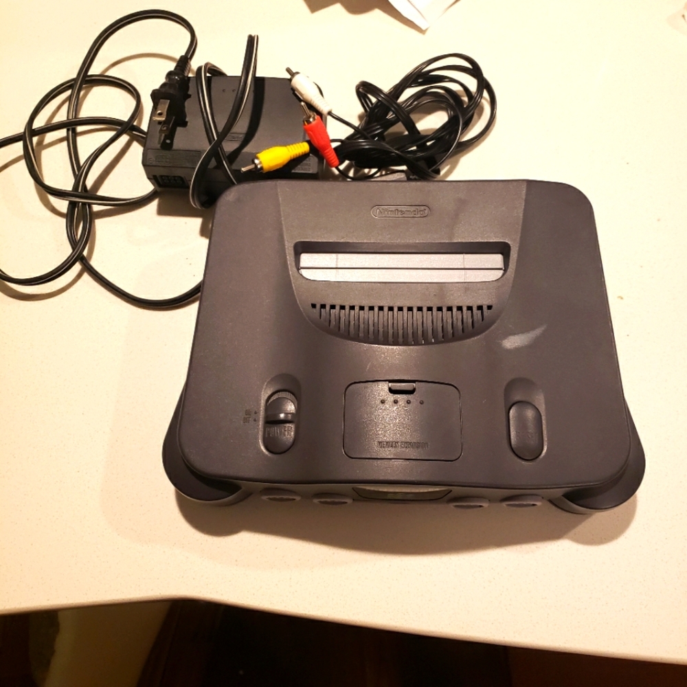Nintendo 64 console and cables